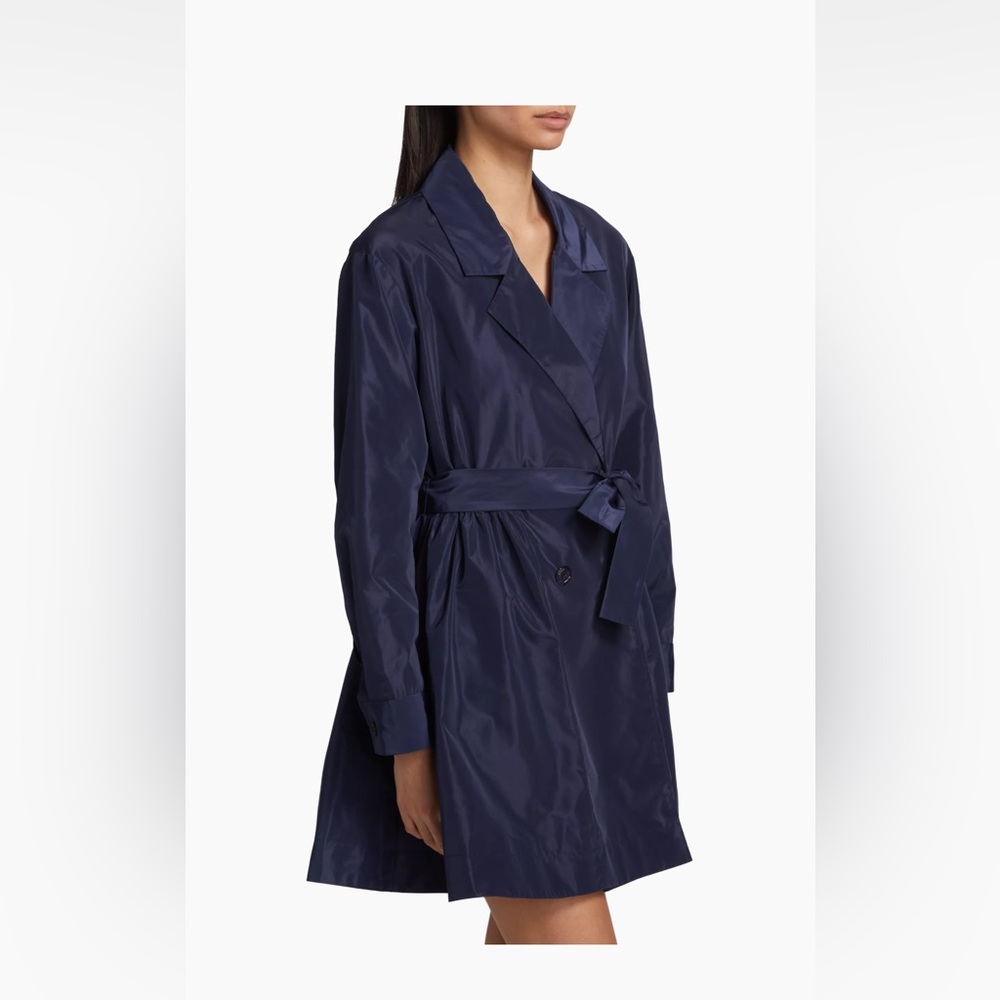 NWT STAUD Rina Double-Breasted Belted Minidress - Elegant Blue Women's Jacket - Picture 6 of 15